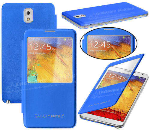 Samsung Galaxy Note 3 N9000 S View Flip Case BLUE